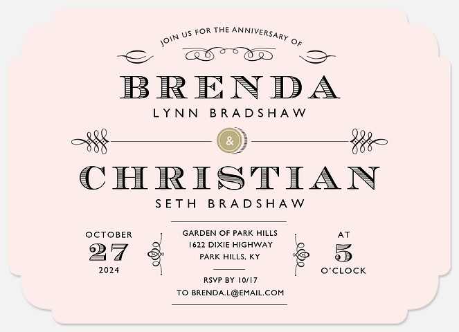 Southern Grace Anniversary Invitations