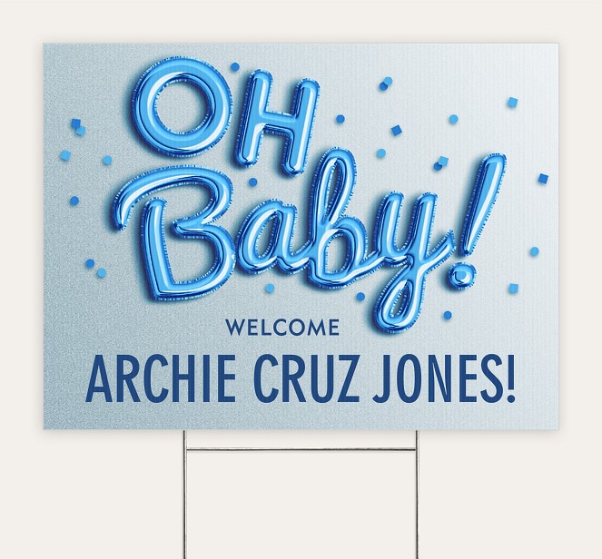 Blue Baby Custom Yard Signs