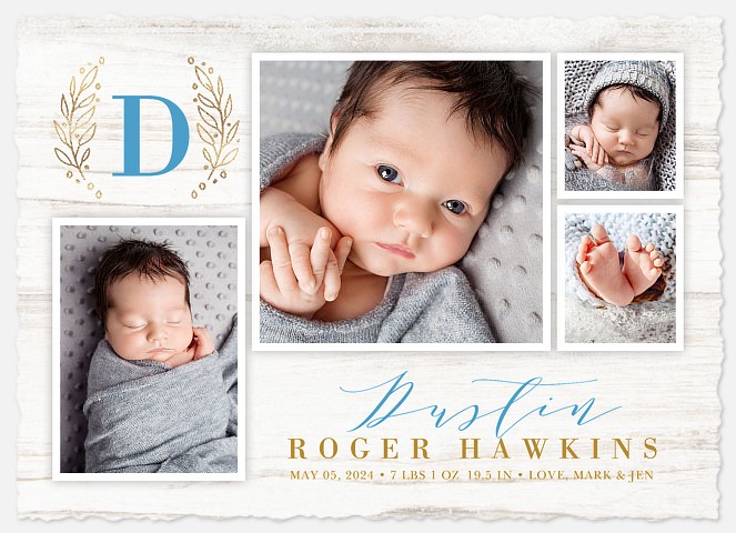 Farmhouse Chic Baby Birth Announcements