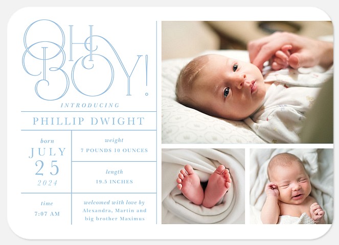 Oh, Boy! Baby Birth Announcements