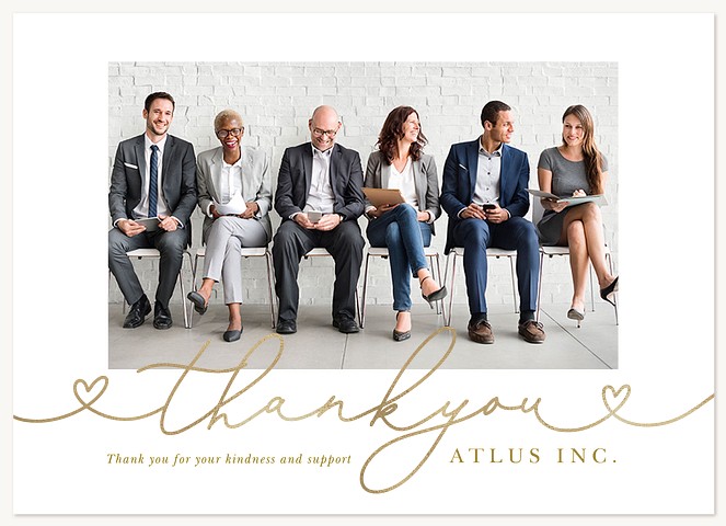 Golden Script Business Thank You Cards