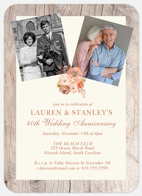 Folksy Anniversary Invitations