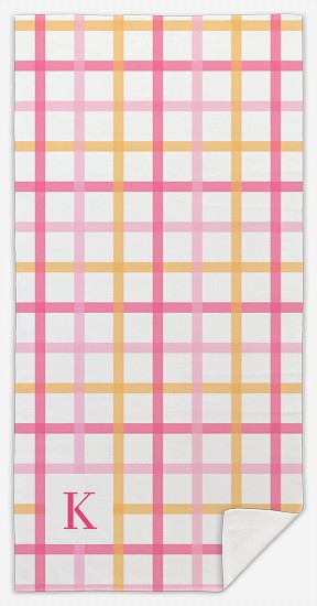 Sherbert Plaid Custom Beach Towels