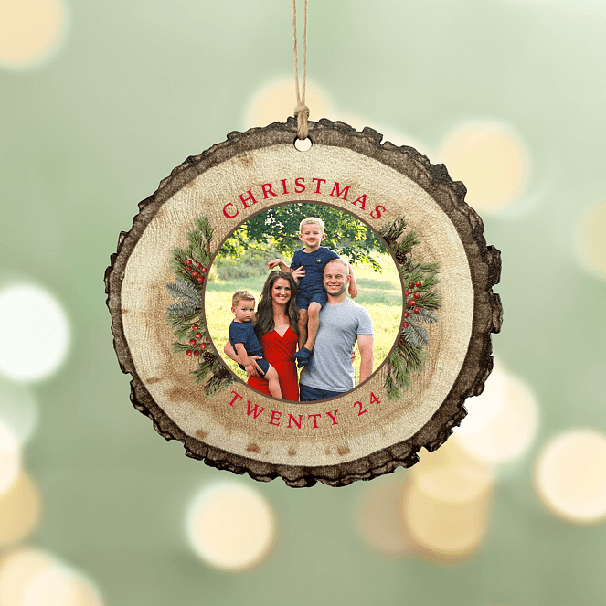 Rustic Wreath Personalized Ornaments