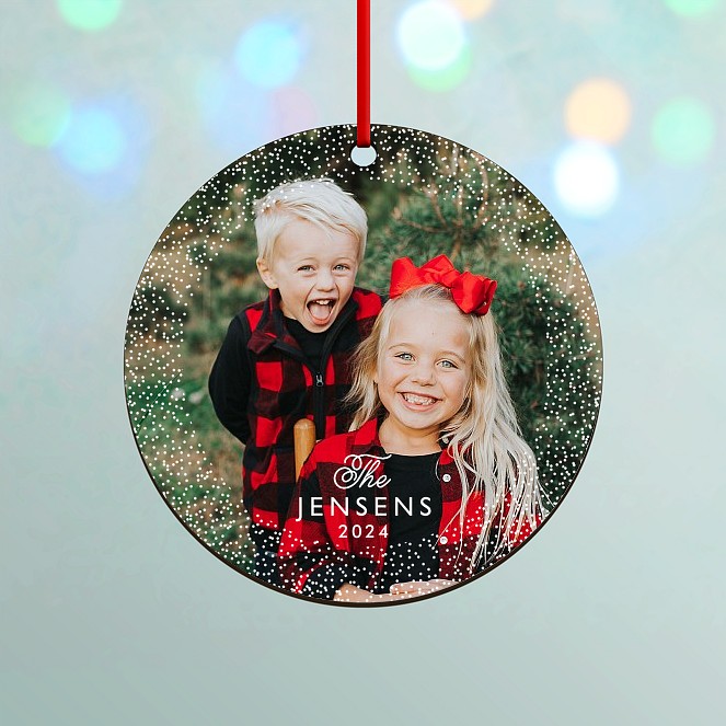 Snow Frame Custom Ornaments