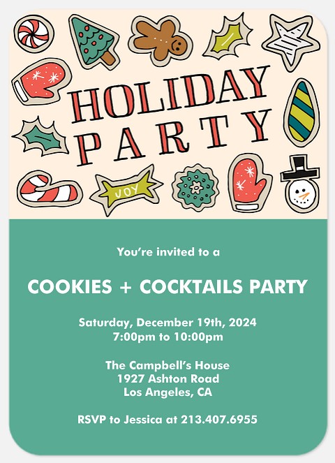 Jolly Cookies Holiday Party Invitations