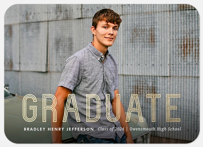 Golden Inline Graduation Cards