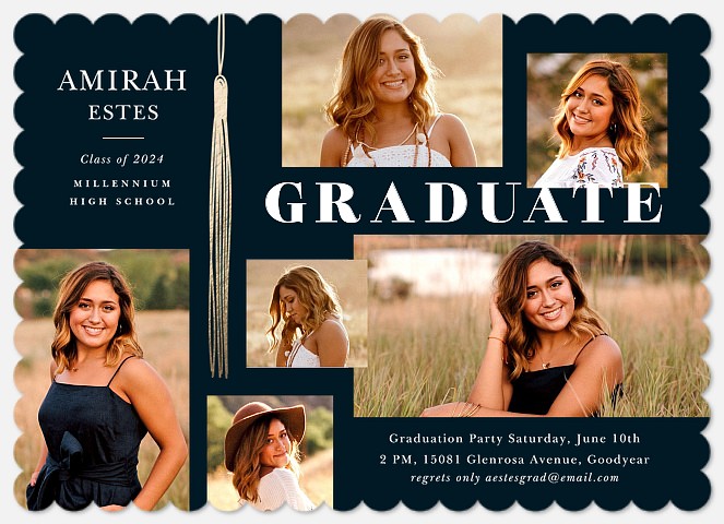 Metallic Tassel Graduation Cards