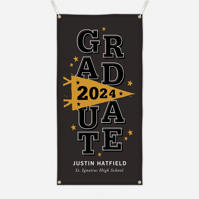 Playful Pennant Graduation Banners